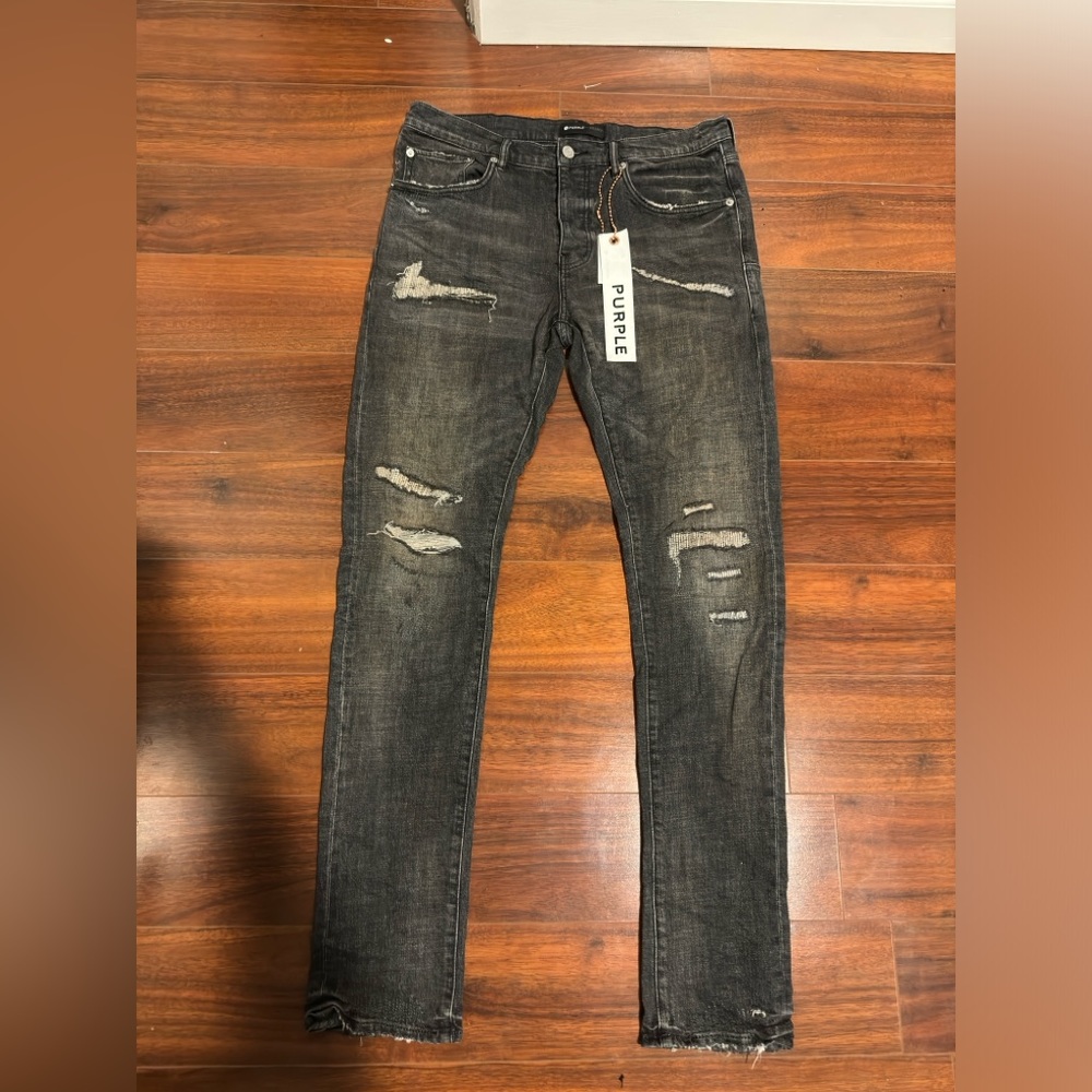 Purple Jeans knee slit